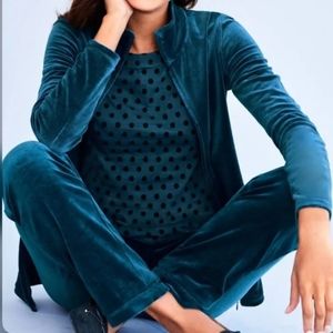 TALBOTS LUXE VELOUR STRAIGHT LEG 2 PC. TRACK SUIT